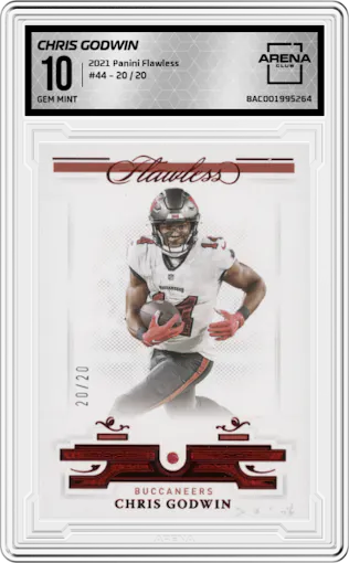 Chris Godwin from the 2021 Panini Flawless set graded by Arena Club and given an overall grade of 10.