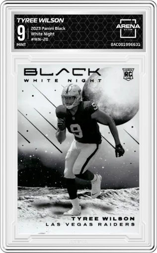 Tyree Wilson from the 2023 Panini Black set graded by Arena Club and given an overall grade of 9.