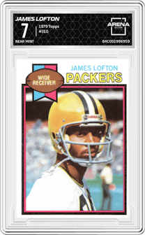 James Lofton from the 1979 Topps set graded by Arena Club and given an overall grade of 7.