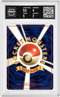 Misty's Seadra from the 1998 Pokemon JPN set graded by Arena Club and given an overall grade of 2.5.