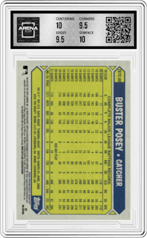 Buster Posey from the 2022 Topps Silver Pack  set graded by Arena Club and given an overall grade of 10.
