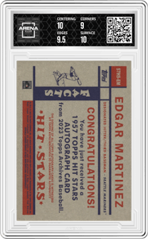Edgar Martinez from the 2023 Topps Archives set graded by Arena Club and given an overall grade of 9.5.