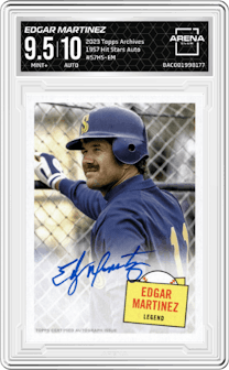 Edgar Martinez from the 2023 Topps Archives set graded by Arena Club and given an overall grade of 9.5.
