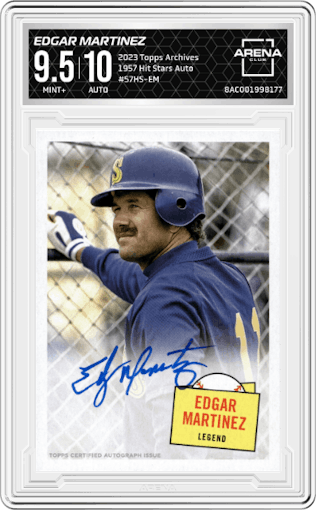 Edgar Martinez from the 2023 Topps Archives set graded by Arena Club and given an overall grade of 9.5.