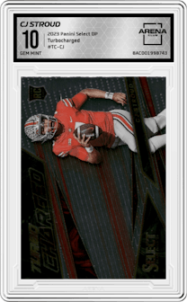 CJ Stroud from the 2023 Panini Select Draft Picks set graded by Arena Club and given an overall grade of 10.