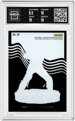 Ethan Salas from the 2023 Panini Chronicles set graded by Arena Club and given an overall grade of 9.