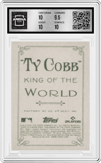Shea Langeliers from the 2023 Topps 206 set featuring a Ty Cobb parallel graded by Arena Club and given an overall grade of 10.