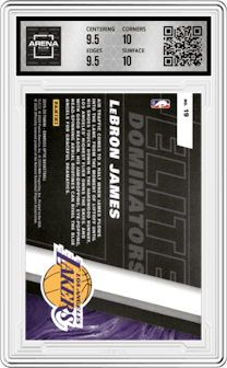 LeBron James from the 2019-20 Panini Donruss Optic set graded by Arena Club and given an overall grade of 10.