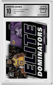 LeBron James from the 2019-20 Panini Donruss Optic set graded by Arena Club and given an overall grade of 10.