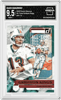 Dan Marino from the 2022 Panini Donruss set graded by Arena Club and given an overall grade of 9.5.