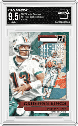 Dan Marino from the 2022 Panini Donruss set graded by Arena Club and given an overall grade of 9.5.