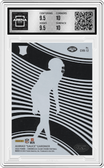 Ahmad "Sauce" Gardner from the 2022 Panini Chronicles set graded by Arena Club and given an overall grade of 10.