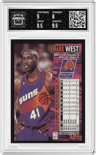 Mark West from the 1994-95 Fleer

 set graded by Arena Club and given an overall grade of 8.5.