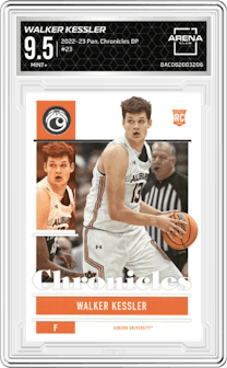 Walker Kessler from the 2022-23 Panini Chronicles Draft Picks set graded by Arena Club and given an overall grade of 9.5.