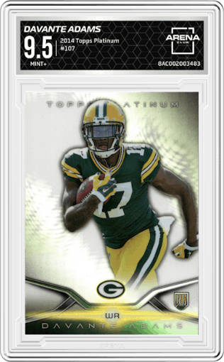 Davante Adams from the 2014 Topps Platinum set graded by Arena Club and given an overall grade of 9.5.