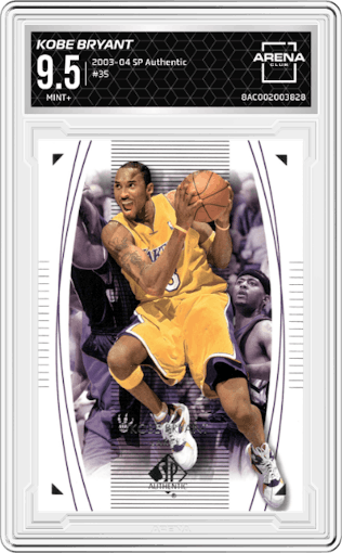 Kobe Bryant from the 2003-04 SP Authentic set graded by Arena Club and given an overall grade of 9.5.