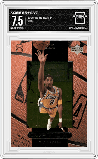 Kobe Bryant from the 1999-00 UD Ovation set graded by Arena Club and given an overall grade of 7.5.