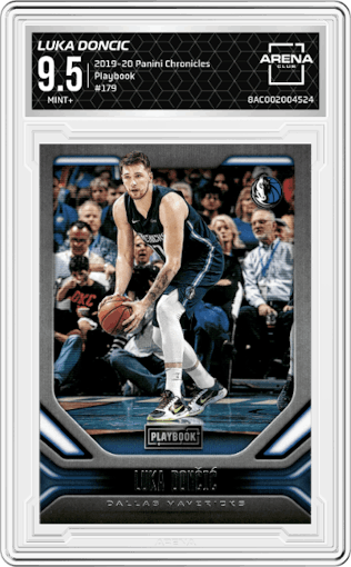 Luka Doncic from the 2019-20 Panini Chronicles  set graded by Arena Club and given an overall grade of 9.5.