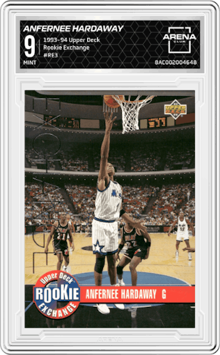 Anfernee Hardaway from the 1993-94 Upper Deck  set graded by Arena Club and given an overall grade of 9.