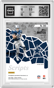 Bill Bates from the 2020 Panini Mosaic set graded by Arena Club and given an overall grade of 10.
