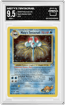 Misty's Tentacruel from the 2000 Pokemon GH set graded by Arena Club and given an overall grade of 9.5.