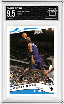 Chris Bosh from the 2005-06 Topps set graded by Arena Club and given an overall grade of 9.5.