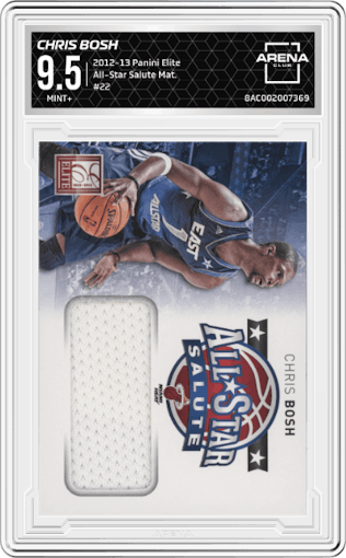 Chris Bosh from the 2012-13 Panini Elite set graded by Arena Club and given an overall grade of 9.5.