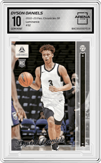 Dyson Daniels from the 2022-23 Panini Chronicles Draft Picks set graded by Arena Club and given an overall grade of 10.