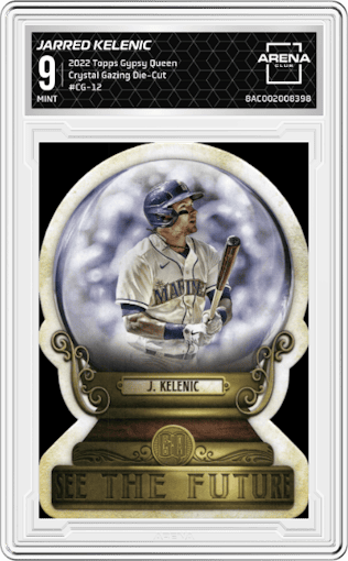 Jarred Kelenic from the 2022 Topps Gypsy Queen set graded by Arena Club and given an overall grade of 9.