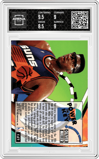 Oliver Miller from the 1993-94 Fleer Ultra set graded by Arena Club and given an overall grade of 9.
