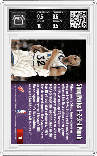 Shaquille O'Neal from the 1994-95 Stadium Club Members Only 50 set graded by Arena Club and given an overall grade of 9.