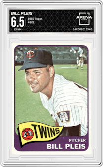 Bill Pleis from the 1965 Topps set graded by Arena Club and given an overall grade of 6.5.