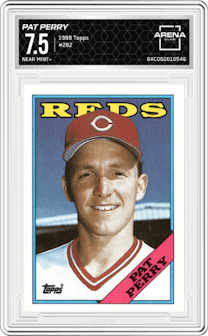 Pat Perry from the 1988 Topps set graded by Arena Club and given an overall grade of 7.5.