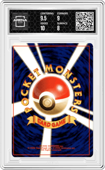 Jolteon from the 1997 Pokemon JPN set graded by Arena Club and given an overall grade of 8.5.
