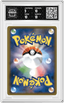 Reshiram & Zekrom GX from the 2019 Pokemon S&M JPN  set graded by Arena Club and given an overall grade of 9.5.
