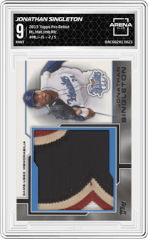 Jonathan Singleton from the 2013 Topps Pro Debut set graded by Arena Club and given an overall grade of 9.