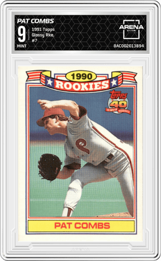  Pat Combs from the 1991 Topps set graded by Arena Club and given an overall grade of 9.
