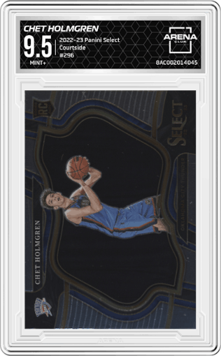 Chet Holmgren from the 2022-23 Panini Select set graded by Arena Club and given an overall grade of 9.5.
