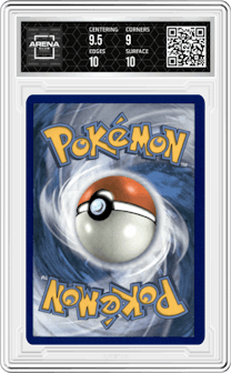 Rowlet from the 2019 Pokemon S&M  set graded by Arena Club and given an overall grade of 9.5.