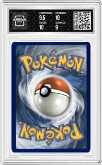 Volcanion EX from the 2016 Pokemon XY set graded by Arena Club and given an overall grade of 9.5.