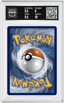 Hoopa EX from the 2015 Pokemon XY set graded by Arena Club and given an overall grade of 9.5.