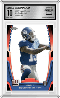 Odell Beckham Jr. from the 2014 Topps Chrome set graded by Arena Club and given an overall grade of 10.