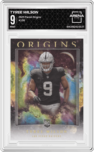 Tyree Wilson from the 2023 Panini Origins set graded by Arena Club and given an overall grade of 9.