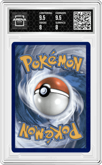 Flareon from the 2022 Pokemon SWSH set graded by Arena Club and given an overall grade of 8.5.