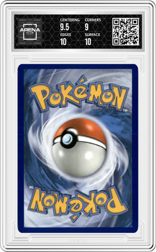 Volcanion EX from the 2016 Pokemon XY set graded by Arena Club and given an overall grade of 9.5.