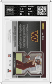 Sam Howell from the 2022 Panini Obsidian set featuring a Electric Etch Green parallel graded by Arena Club and given an overall grade of 9.5.
