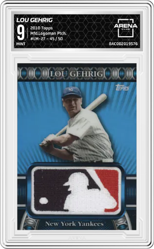 Lou Gehrig from the 2010 Topps set graded by Arena Club and given an overall grade of 9.