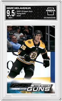 Marc McLaughlin from the 2022-23 Upper Deck  set graded by Arena Club and given an overall grade of 9.5.