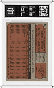 Carl Yastrzemski from the 1972 Topps set graded by Arena Club and given an overall grade of 7.