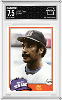 Jim Rice from the 1981 Topps set graded by Arena Club and given an overall grade of 7.5.
